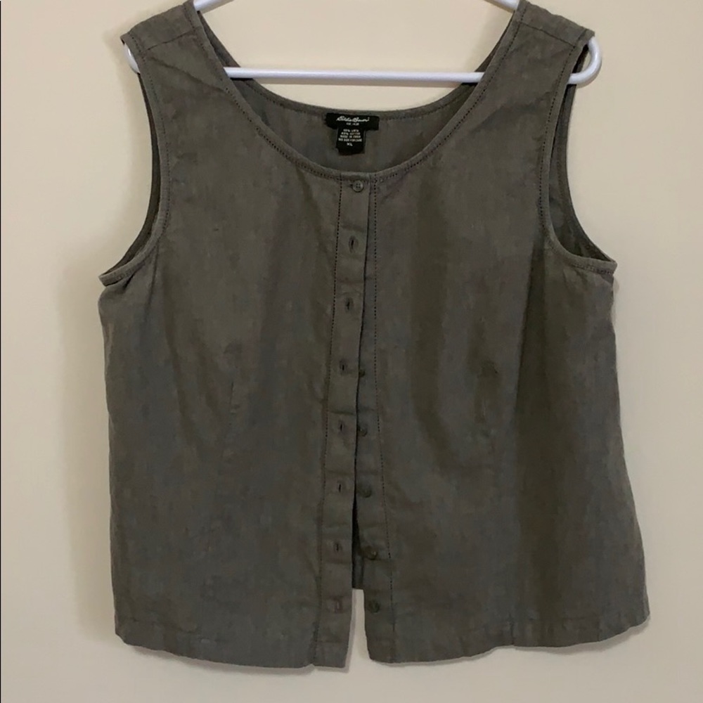 Eddie Bauer cotton/linen sleeveless blouse